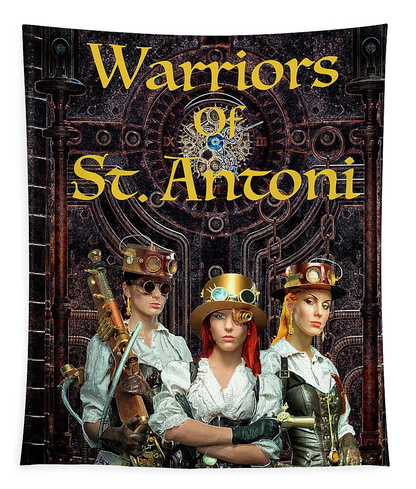 Alien Worlds Romance Tapestry featuring the digital art Warriors of St. Antoni by Gail Daley