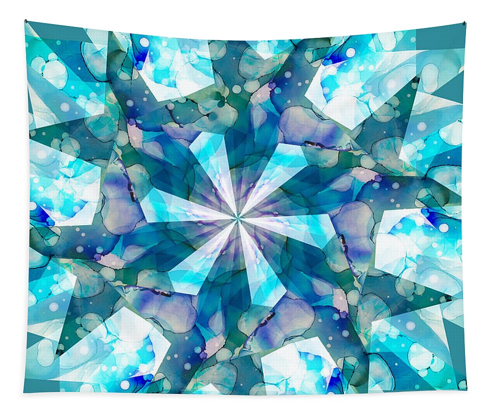 Blues Tapestry featuring the digital art Water Kaleidoscope by Shelley Myers