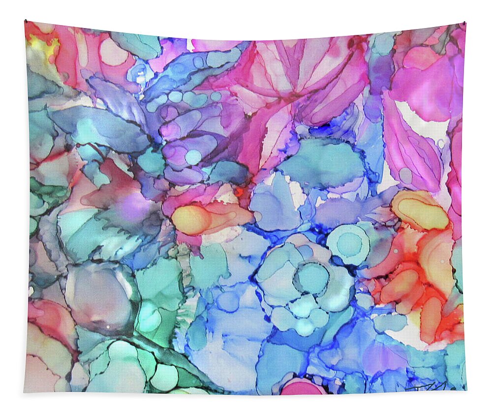 Watercolor Flowers Tapestry featuring the painting Watercolor Flowers by Jean Batzell Fitzgerald