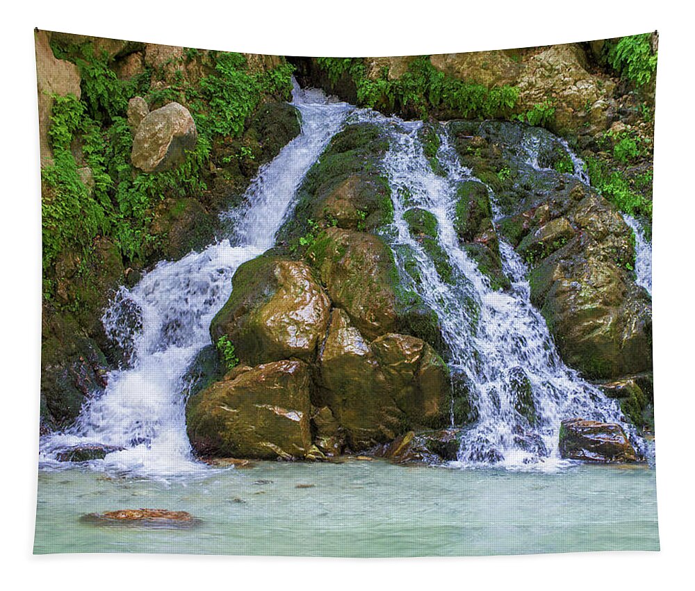 Waterfall Tapestry featuring the photograph Waterfall in Saklikent by Sun Travels