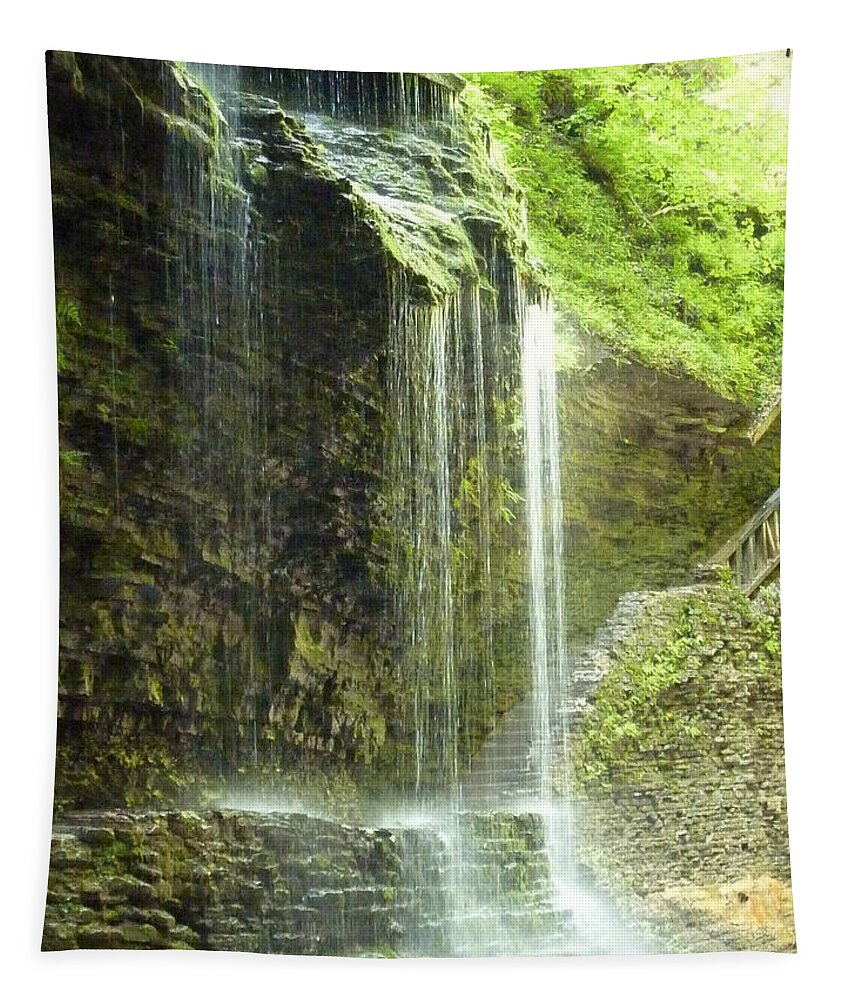 Water Tapestry featuring the photograph Waterfall on the Rocks by Patricia Caron