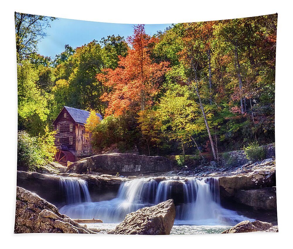 Wv Tapestry featuring the photograph Waterfall of Glade Creek Grist Mill by Amanda Jones