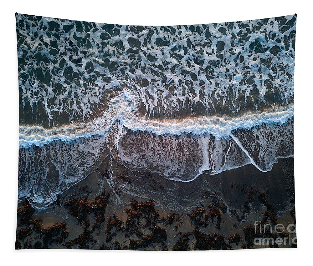 Drone Tapestry featuring the photograph Wave lace by Lidija Ivanek - SiLa