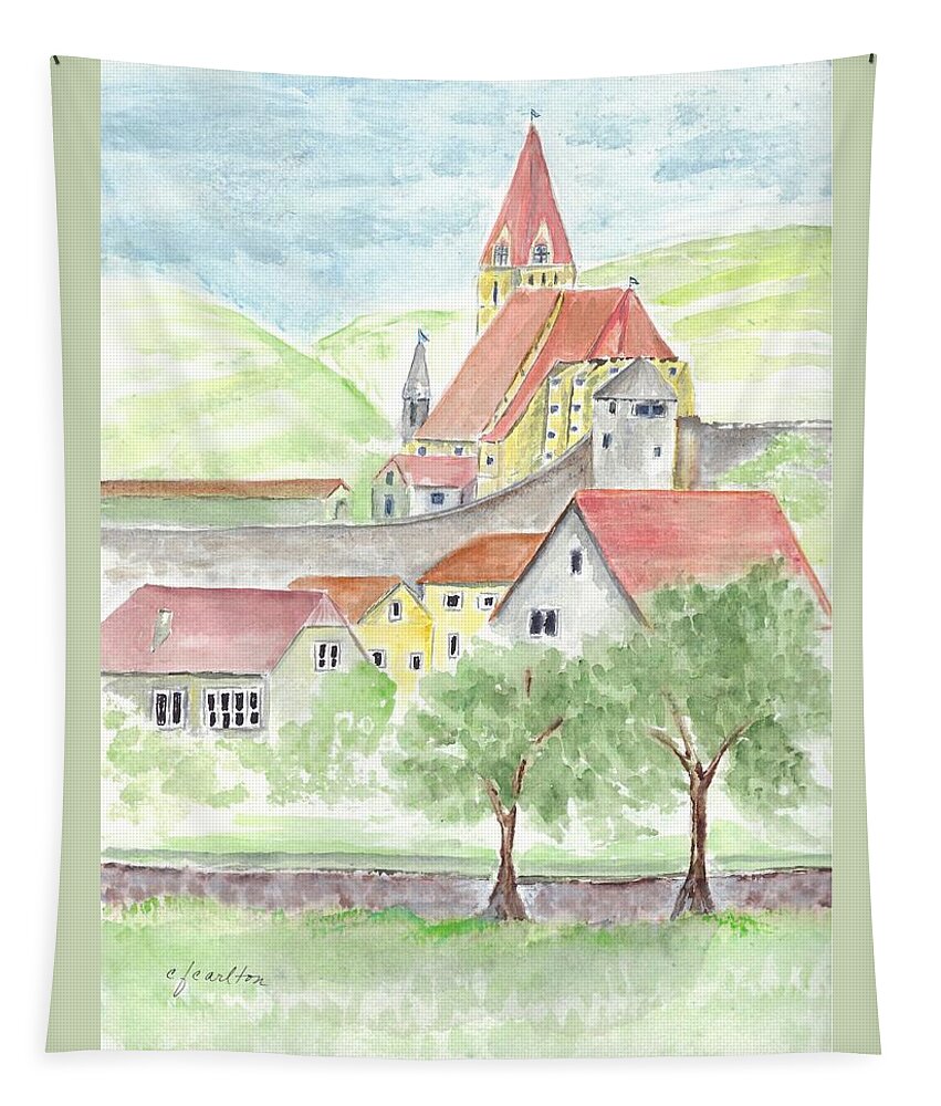 Austria Tapestry featuring the painting Weissenkirchen, Austria by Claudette Carlton