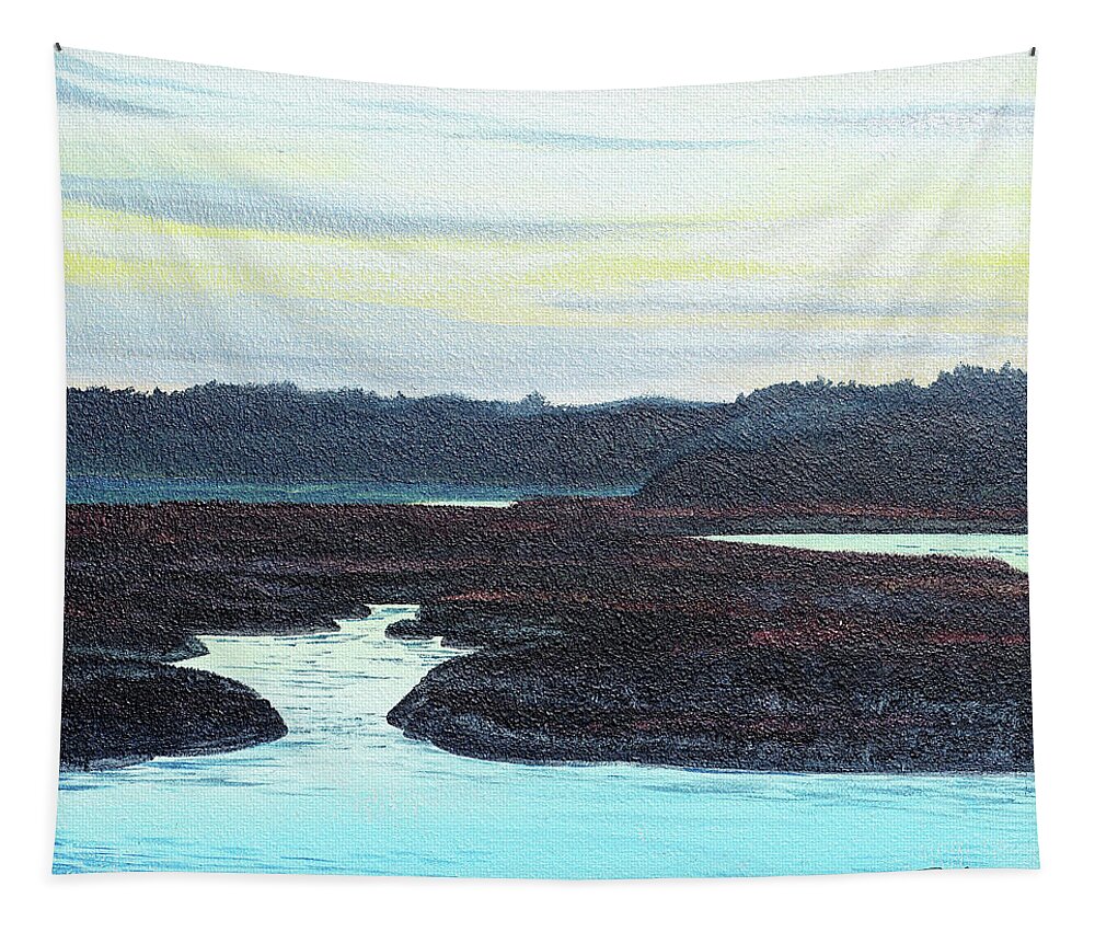 Maine Coast Tapestry featuring the painting Wells, ME by Paul Gaj