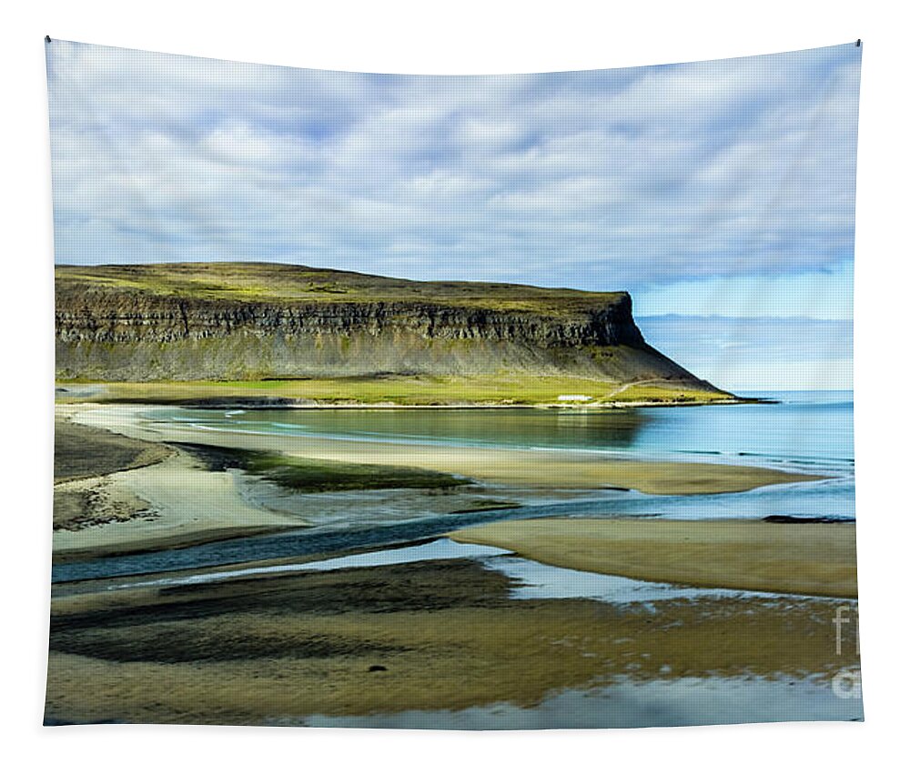Westfjords Tapestry featuring the photograph Westfjords, Iceland by Lyl Dil Creations