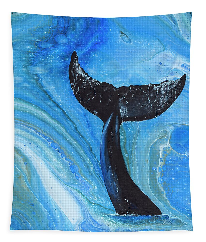 Ocean Tapestry featuring the painting Whale Tail by Darice Machel McGuire