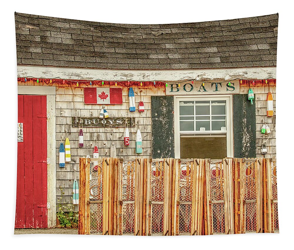 Pei Tapestry featuring the photograph Wharf Side by Marcy Wielfaert