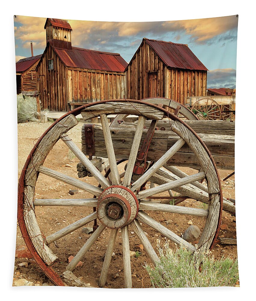 Wagon Tapestry featuring the photograph Wheels And Spokes In Color by James Eddy