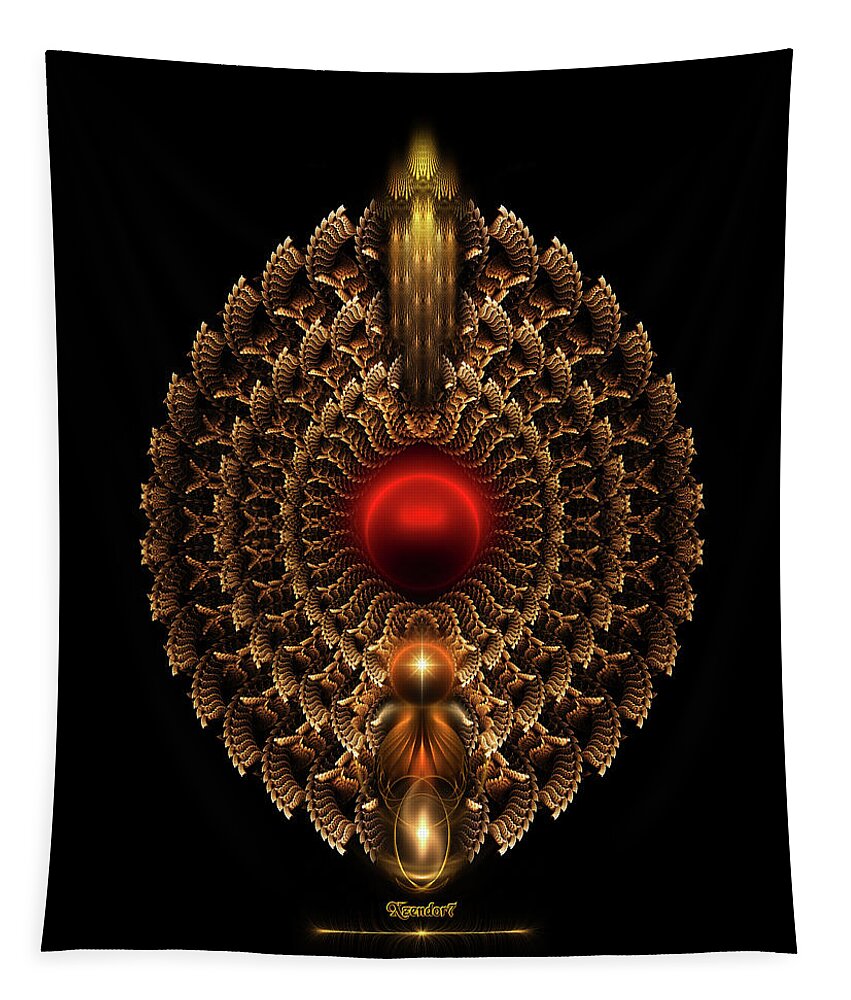 When Only Gold Will Do Tapestry featuring the digital art When Only Gold Will Do On Black by Rolando Burbon