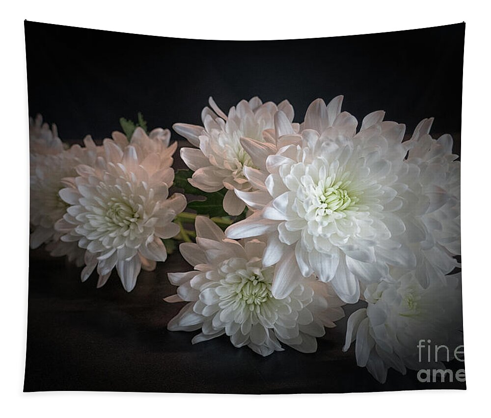 Chrysanthemums Tapestry featuring the photograph White Chrysanthemums by Lynn Bolt