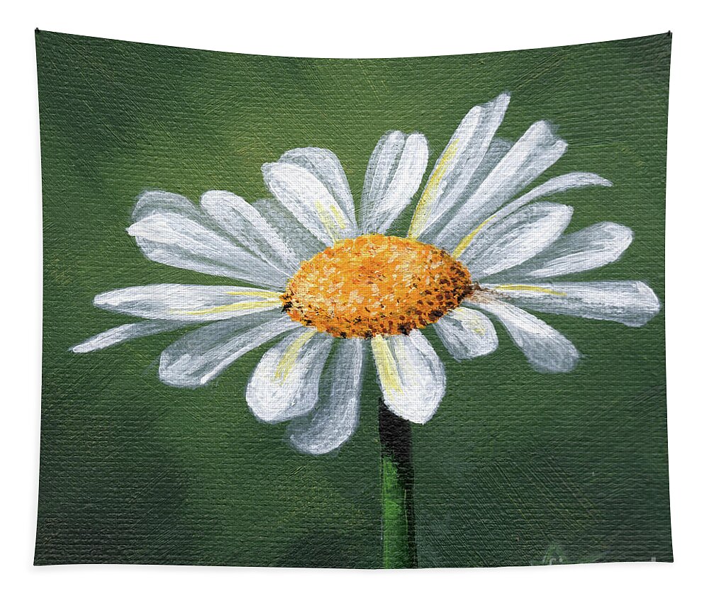 Daisy Tapestry featuring the painting White Daisy by Annie Troe
