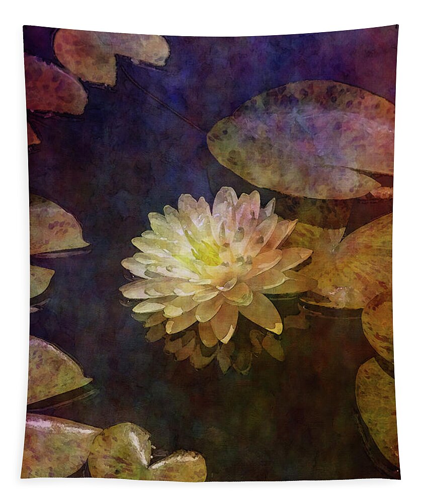 Impressionist Tapestry featuring the photograph White Lotus Lily Pond 2938 IDP_2 by Steven Ward