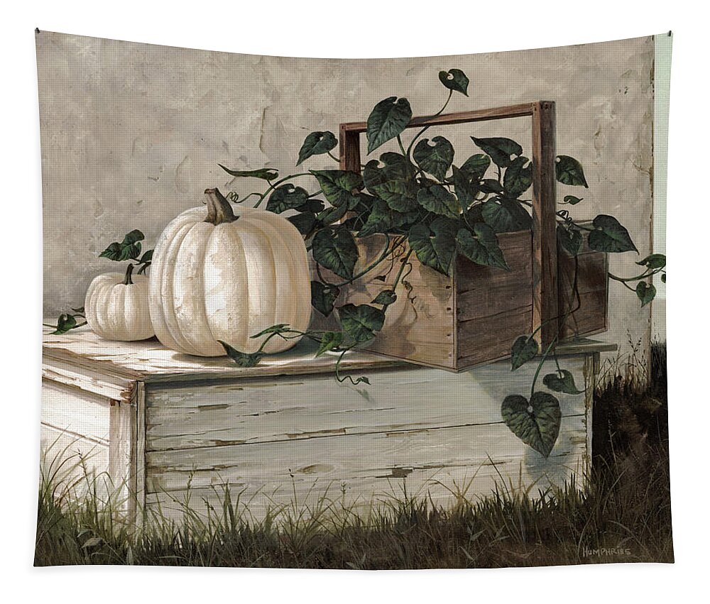 Michael Humphries Tapestry featuring the painting White Pumpkins by Michael Humphries