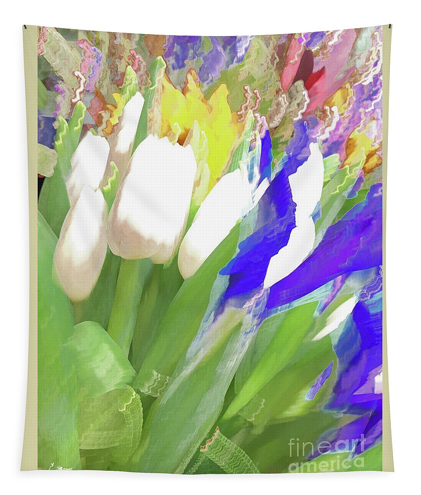 Abstract Tapestry featuring the photograph White tulips pastel by Phillip Rubino