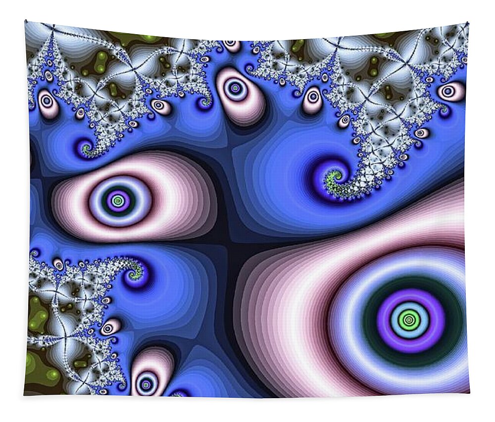 Abstract Tapestry featuring the digital art Wide Eyes Abstract Blue by Don Northup