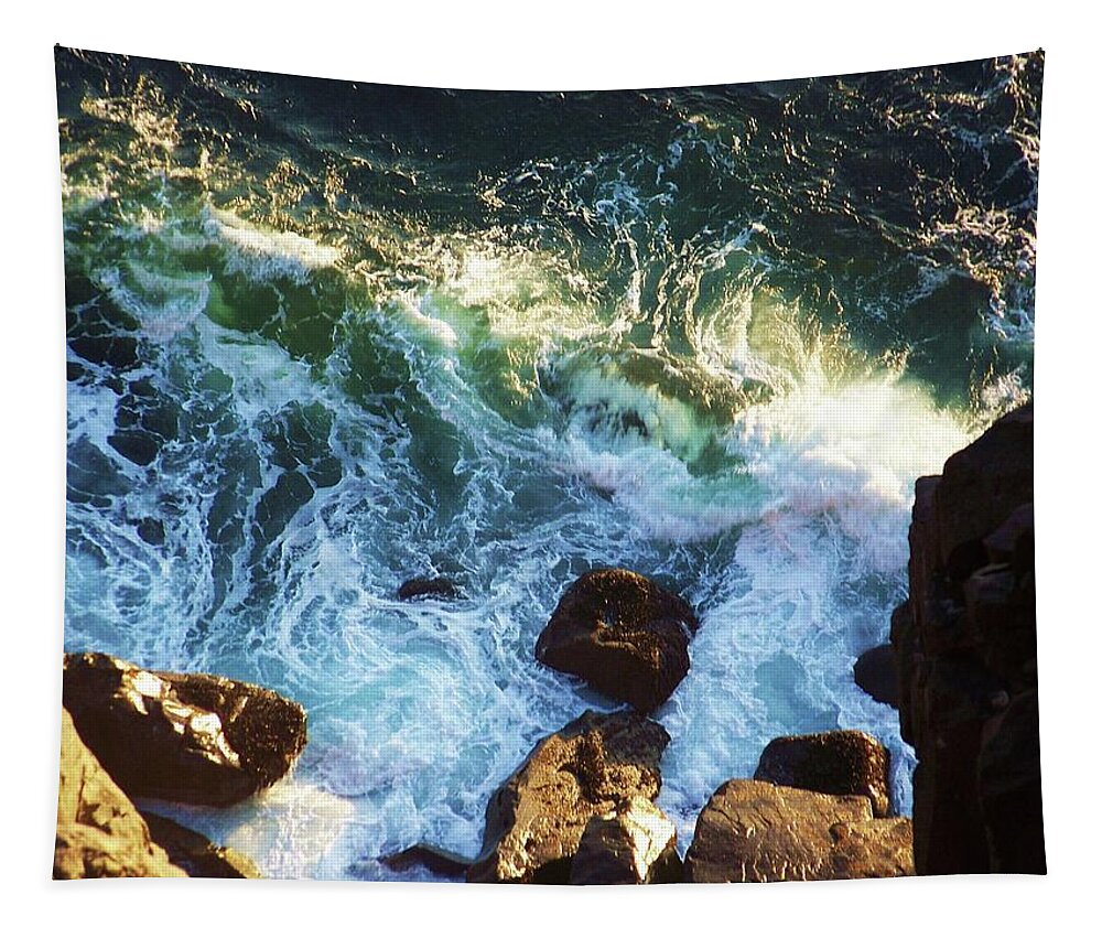 Ocean Waves Tapestry featuring the photograph Wild Waves by Julie Rauscher