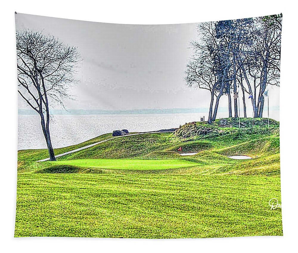 Kingsmill Golf Tapestry featuring the photograph Williamsburg VA Virginia - Kingsmill Golf - River 16th by Dave Lynch