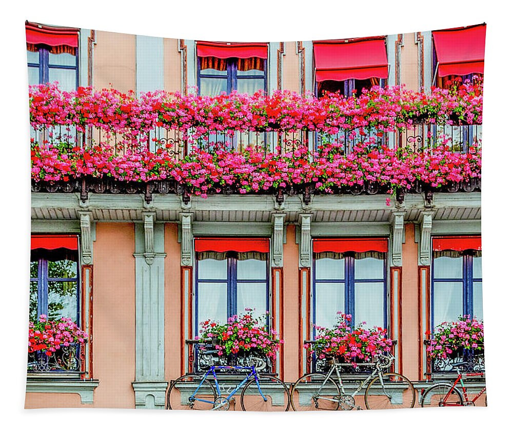 Troyes Tapestry featuring the photograph Windows of Troyes, France by Marcy Wielfaert