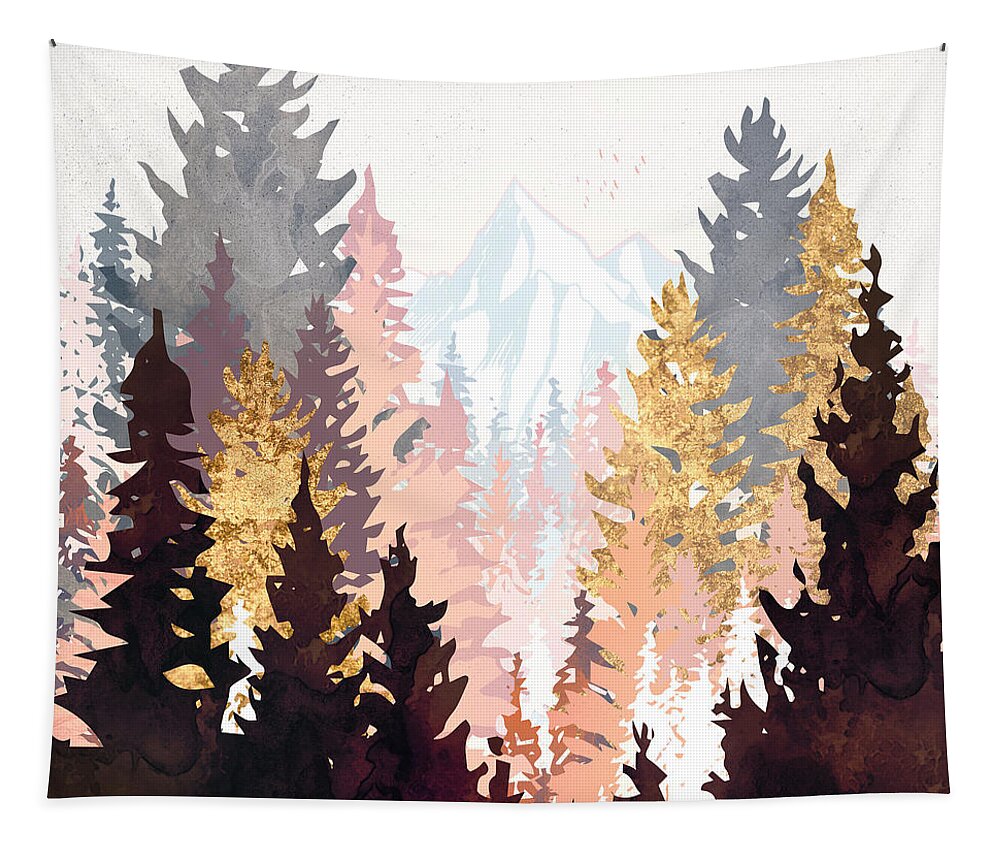 Forest Tapestry featuring the digital art Wine Forest by Spacefrog Designs