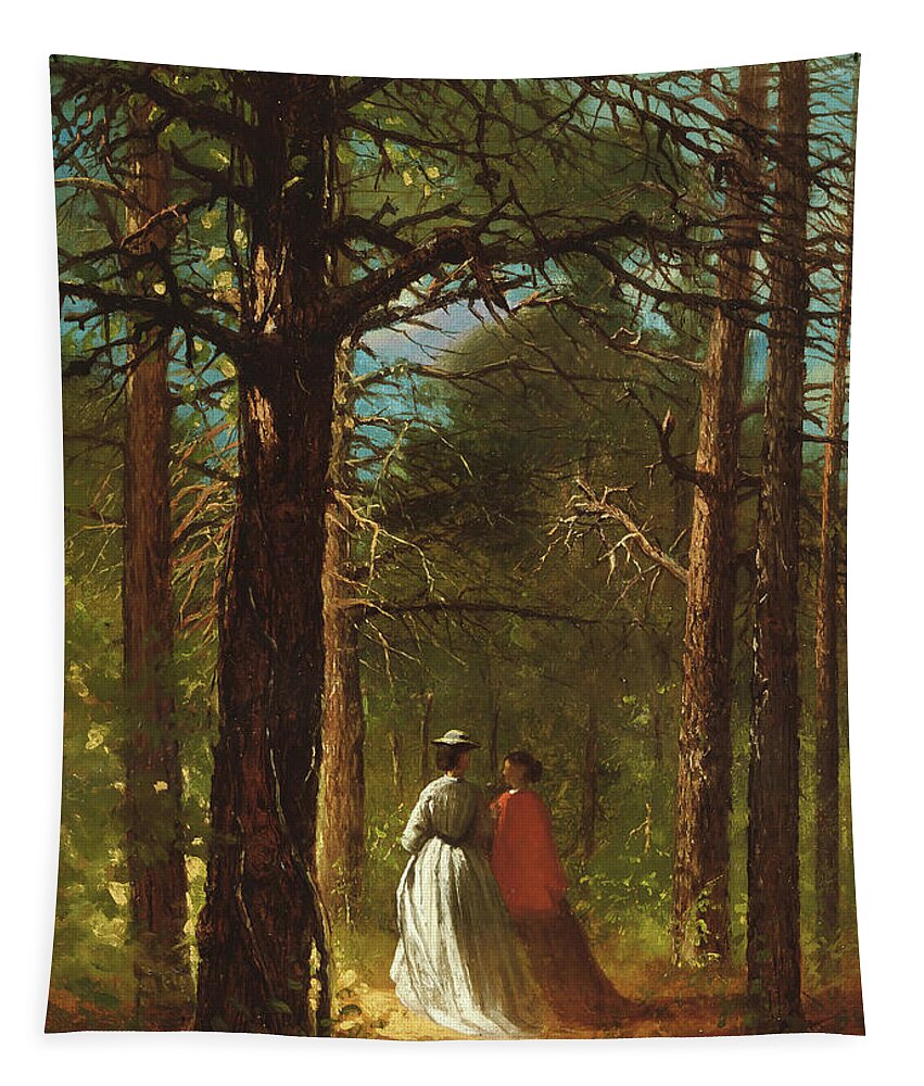 Oil Tapestry featuring the painting Winslow Homer -Boston, 1836-Proust Neck, 1910-. Waverly Oaks -1864-. Oil on paper mounted on pane... by Winslow Homer -1836-1910-