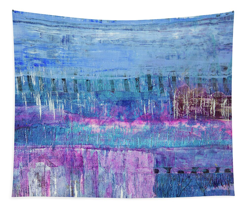 Winter Tapestry featuring the mixed media Winter Blues 3 by Julia Malakoff