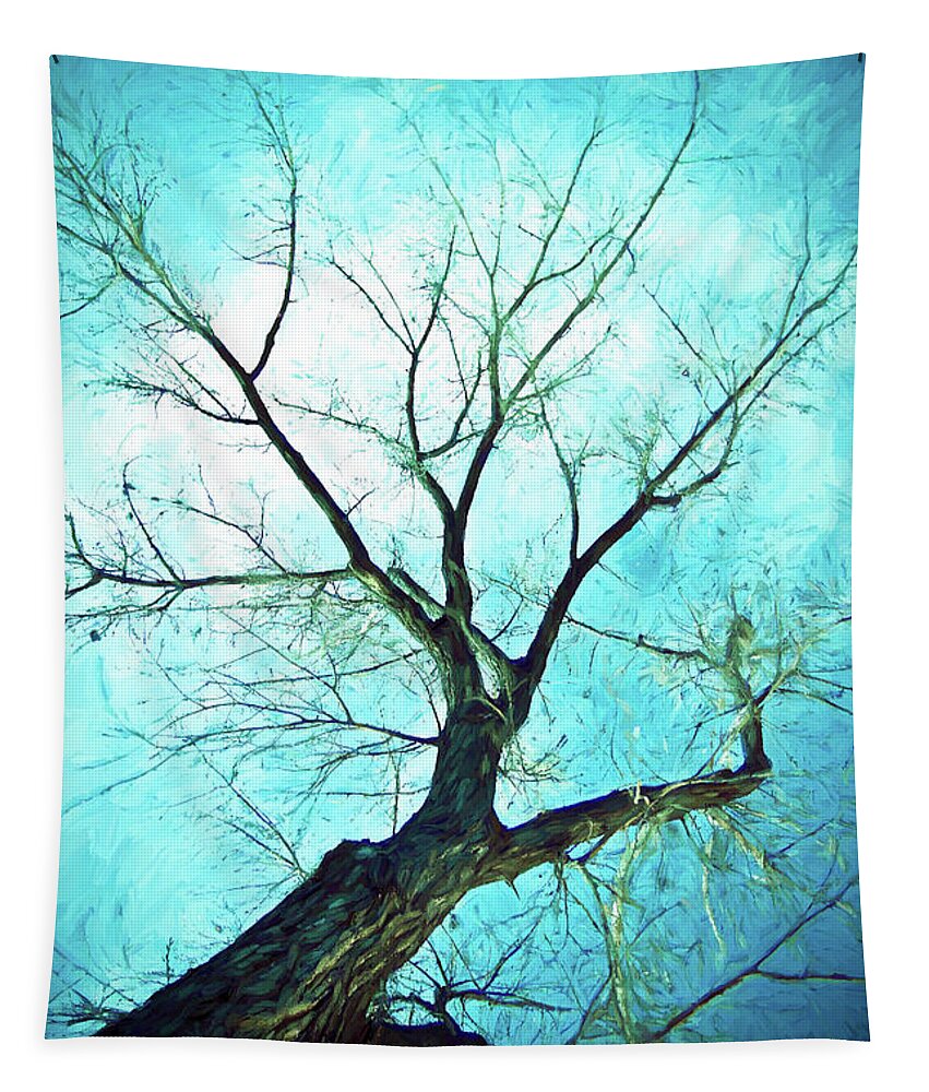 Blue Tapestry featuring the photograph Winter Tree Blue by James BO Insogna