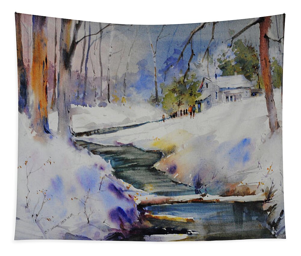 New England Scenes Tapestry featuring the painting Winter Wilderness by P Anthony Visco