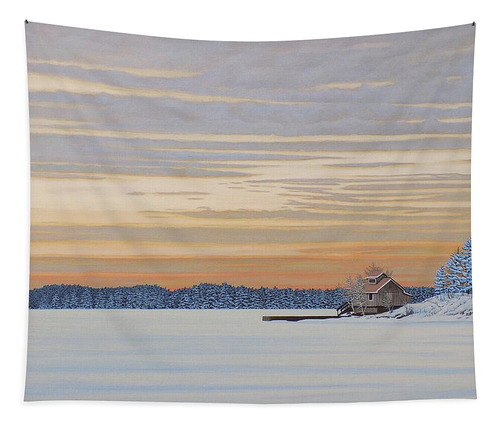 Winter Tapestry featuring the painting Winters Warm Embrace by Kenneth M Kirsch