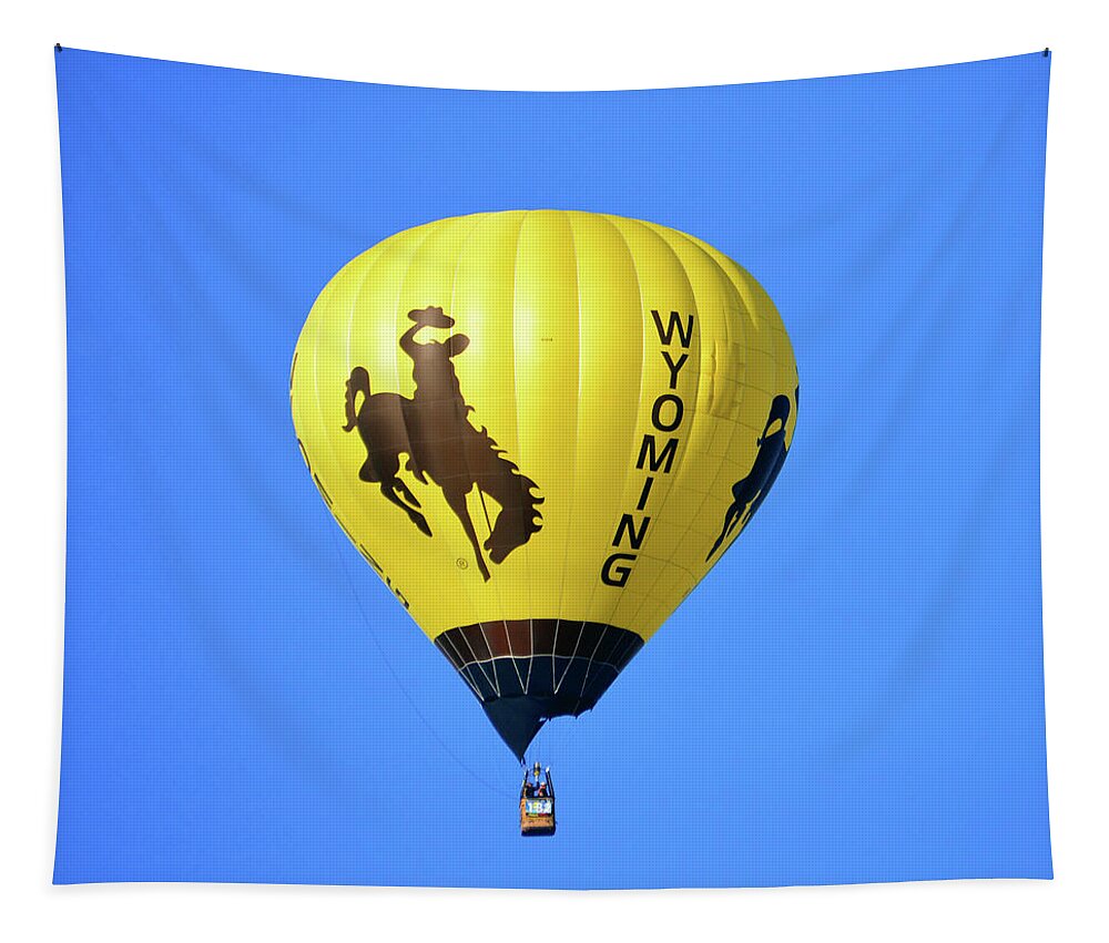 Wyoming Tapestry featuring the photograph Wyoming Hot Air Balloon by David Lee Thompson