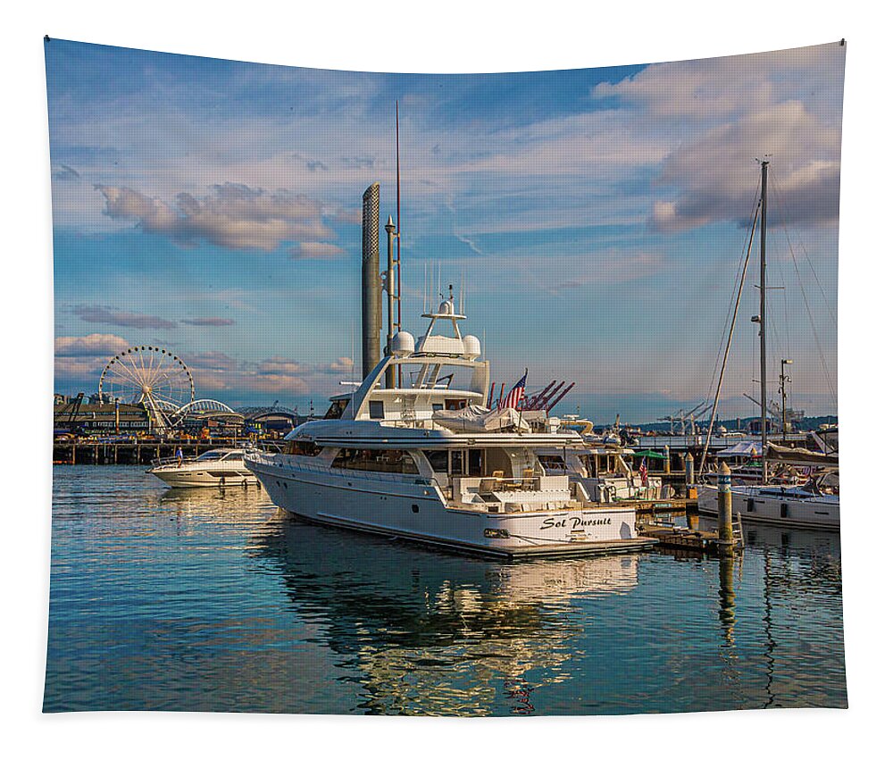 Bay Tapestry featuring the photograph Yachts Sailing in Golden Hour by Darryl Brooks