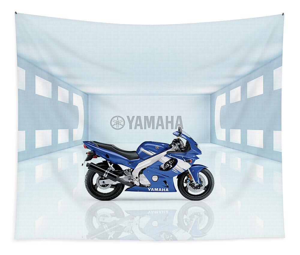Yamaha Yzf 600r Tapestry featuring the digital art Yamaha YZF 600R by Airpower Art