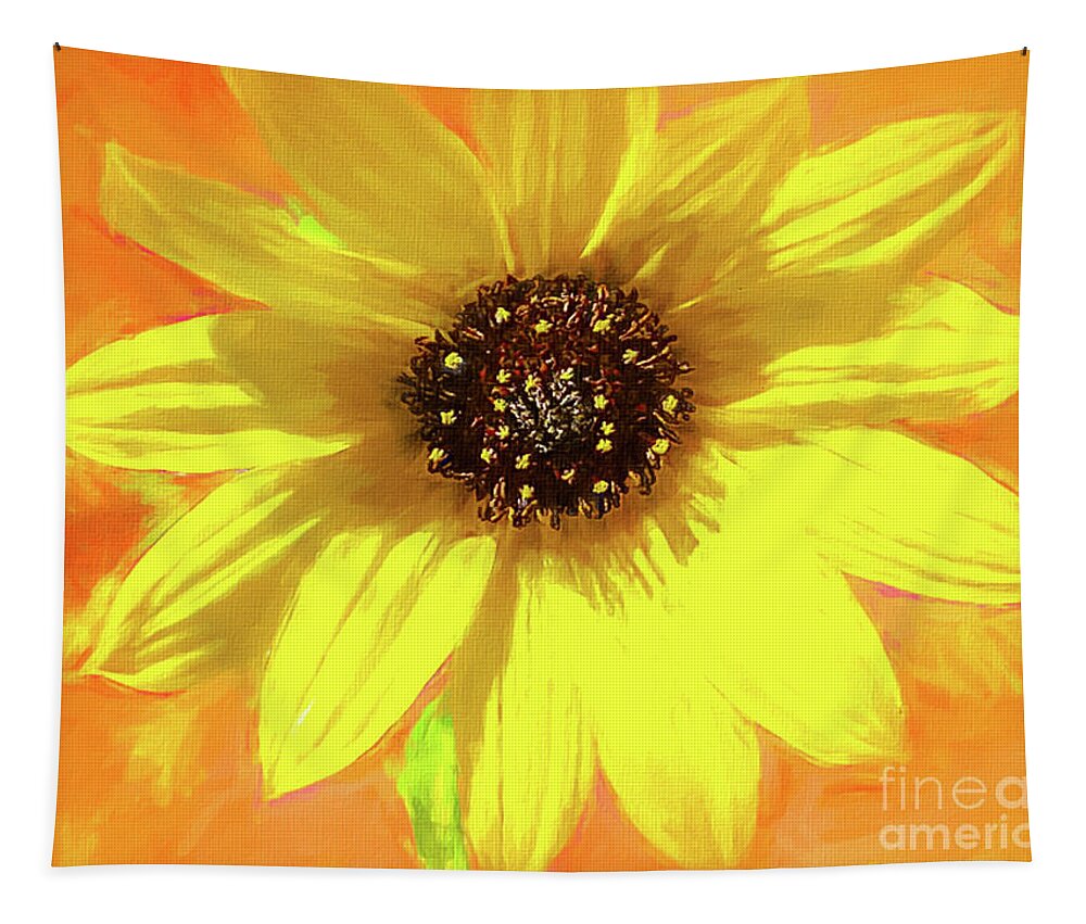 Mona Stut Tapestry featuring the digital art Yellow Sunshiny Visions of Spring by Mona Stut