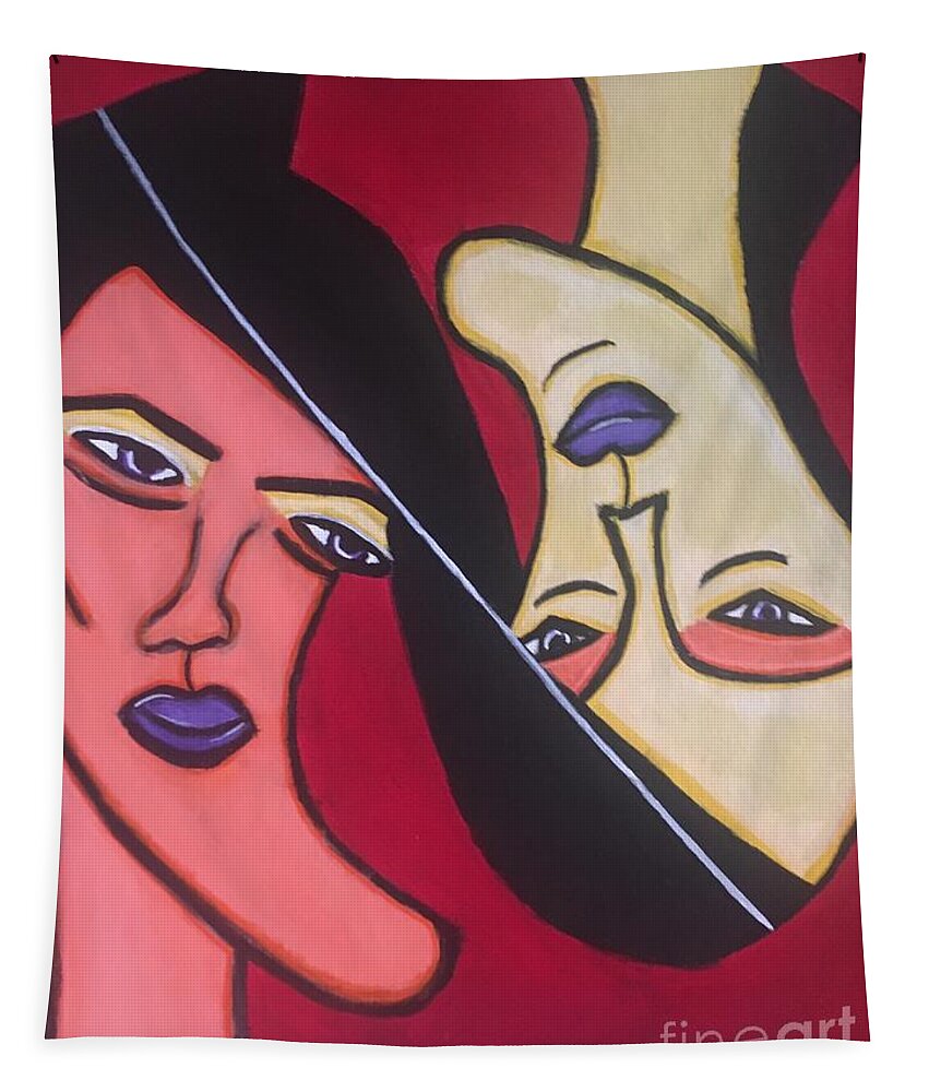 Abstract Expressionism Tapestry featuring the painting Twin Flame IV Art Print by Crystal Stagg