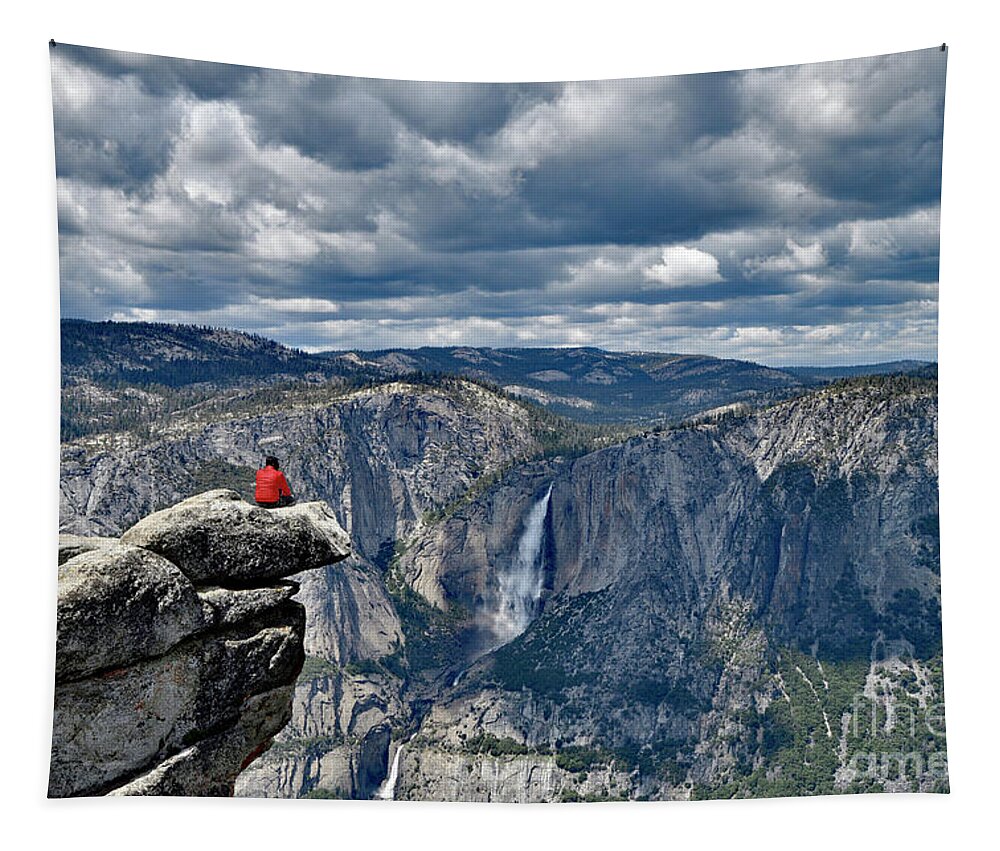 Yosemite Fall View From Glacier Point Tapestry featuring the photograph Yosemite Fall View From Glacier Point by Amazing Action Photo Video