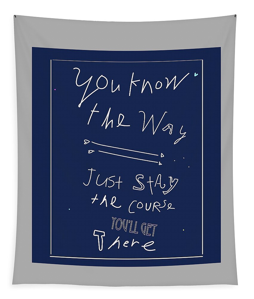 Navy Tapestry featuring the drawing You Know The Way by Ashley Rice