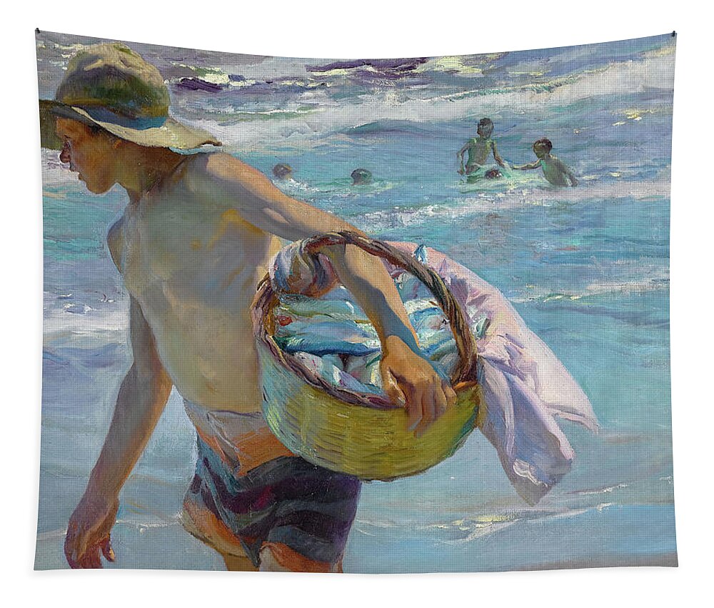 Joaquin Sorolla Tapestry featuring the painting Young Fisherman, Valencia, 1904 by Joaquin Sorolla