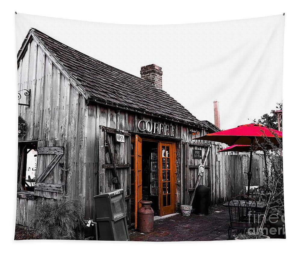 Wooden Building Tapestry featuring the photograph Z Coffee by Mesa Teresita