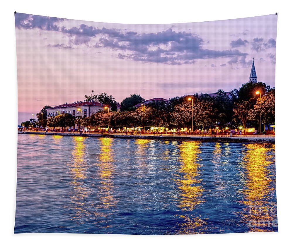 Panorama Tapestry featuring the photograph Zadar Sunset by Lidija Ivanek - SiLa