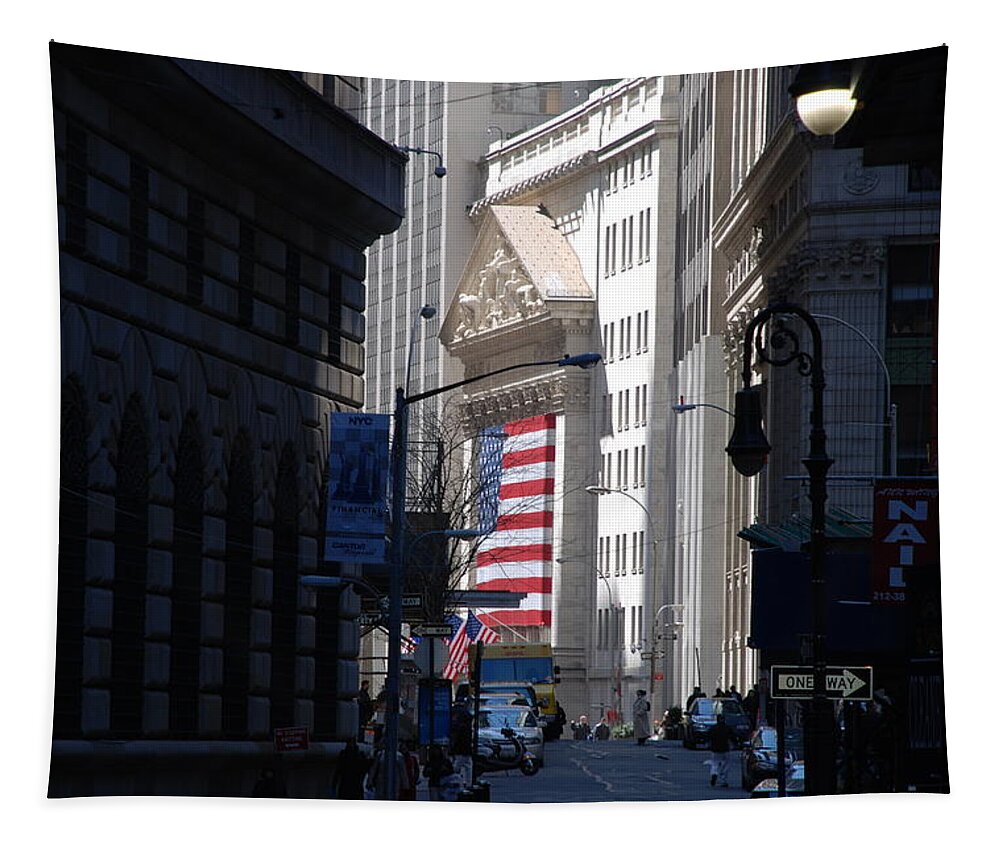 Wall Street Tapestry featuring the photograph Rise And Fall Of America Avenue by Rob Hans