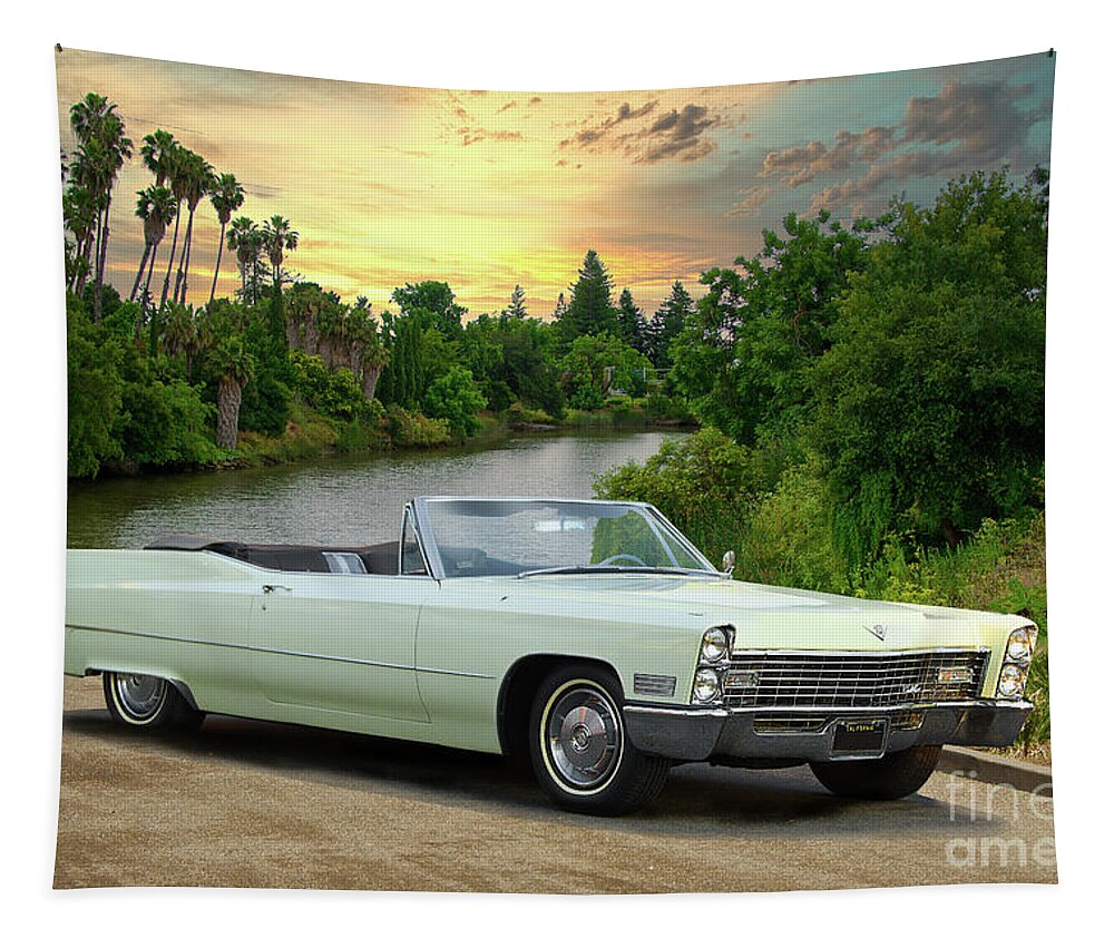 1967 Cadillac Deville Convertible Tapestry featuring the photograph 1967 Cadillac DeVille Convertible by Dave Koontz
