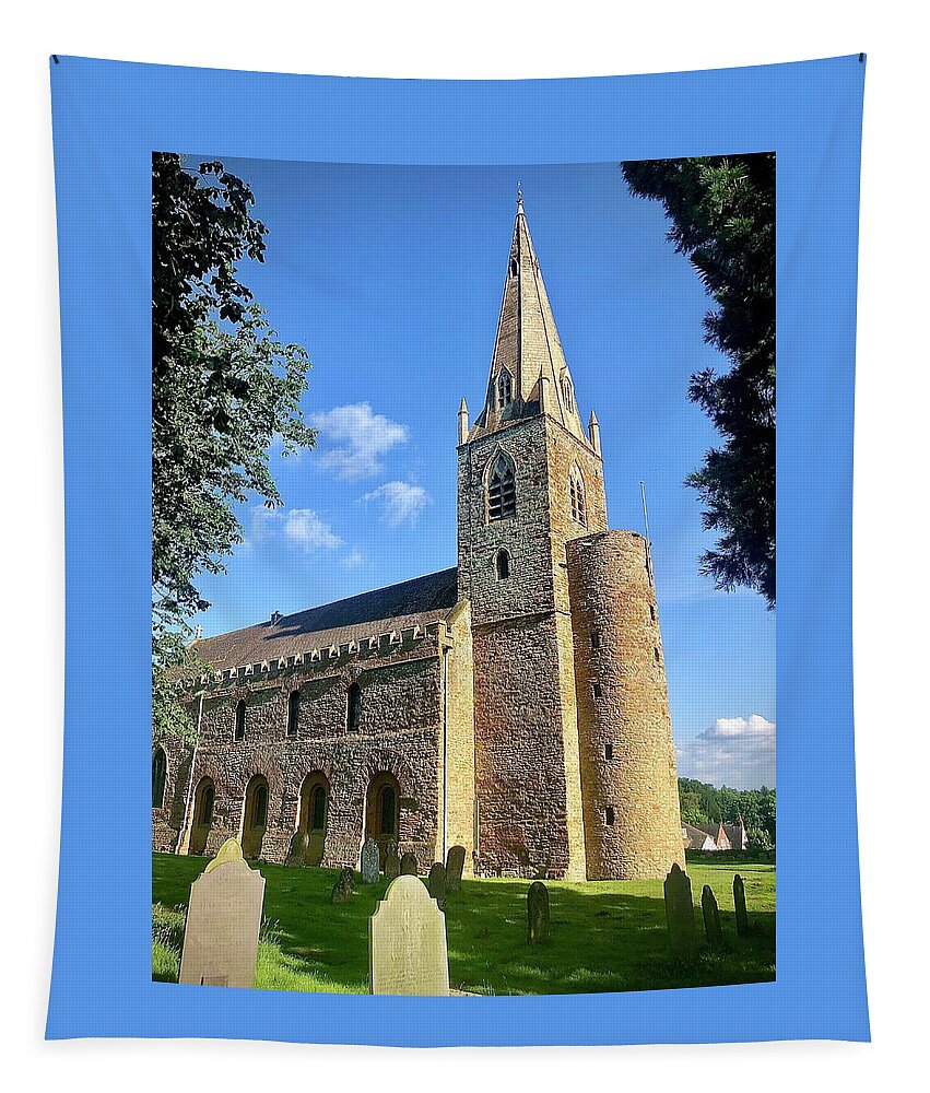 All Saints Tapestry featuring the photograph All Saints Church Brixworth #1 by Gordon James