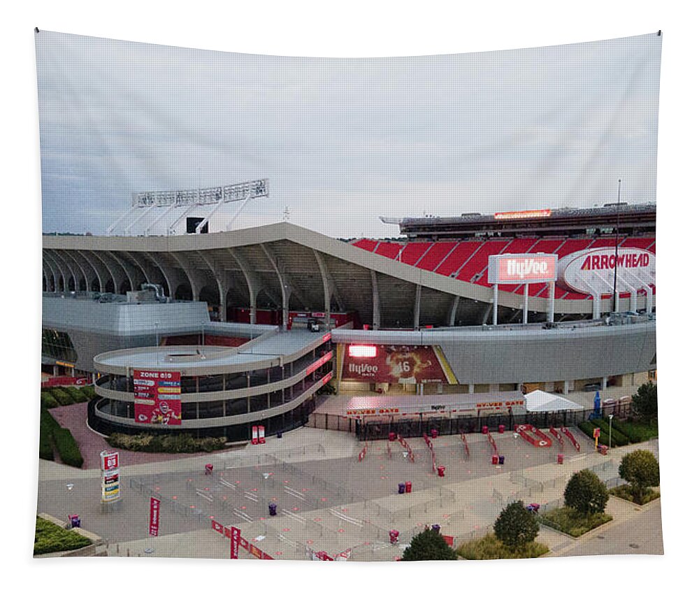 Kansas City Tapestry featuring the photograph Arrowhead Stadium by Eldon McGraw