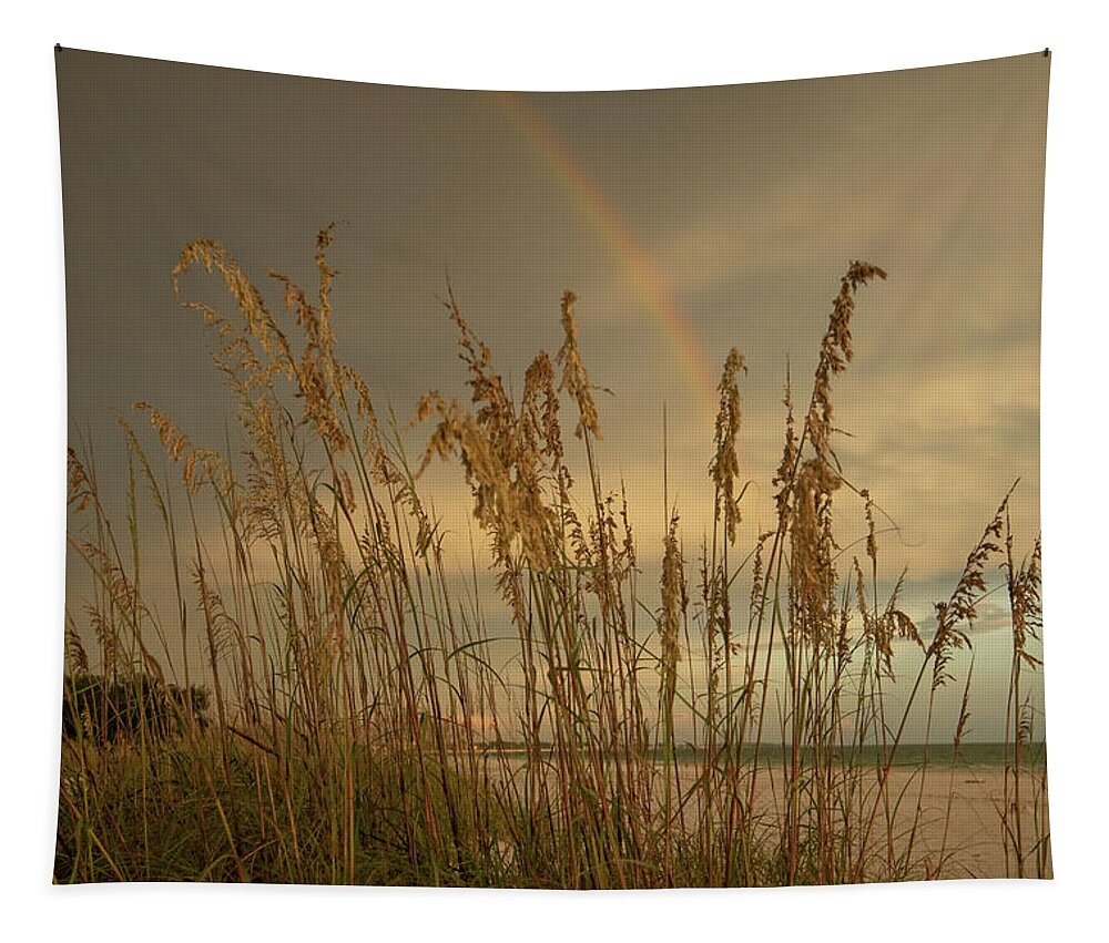 Beach Tapestry featuring the photograph Beach Rainbow #2 by Carolyn Hutchins
