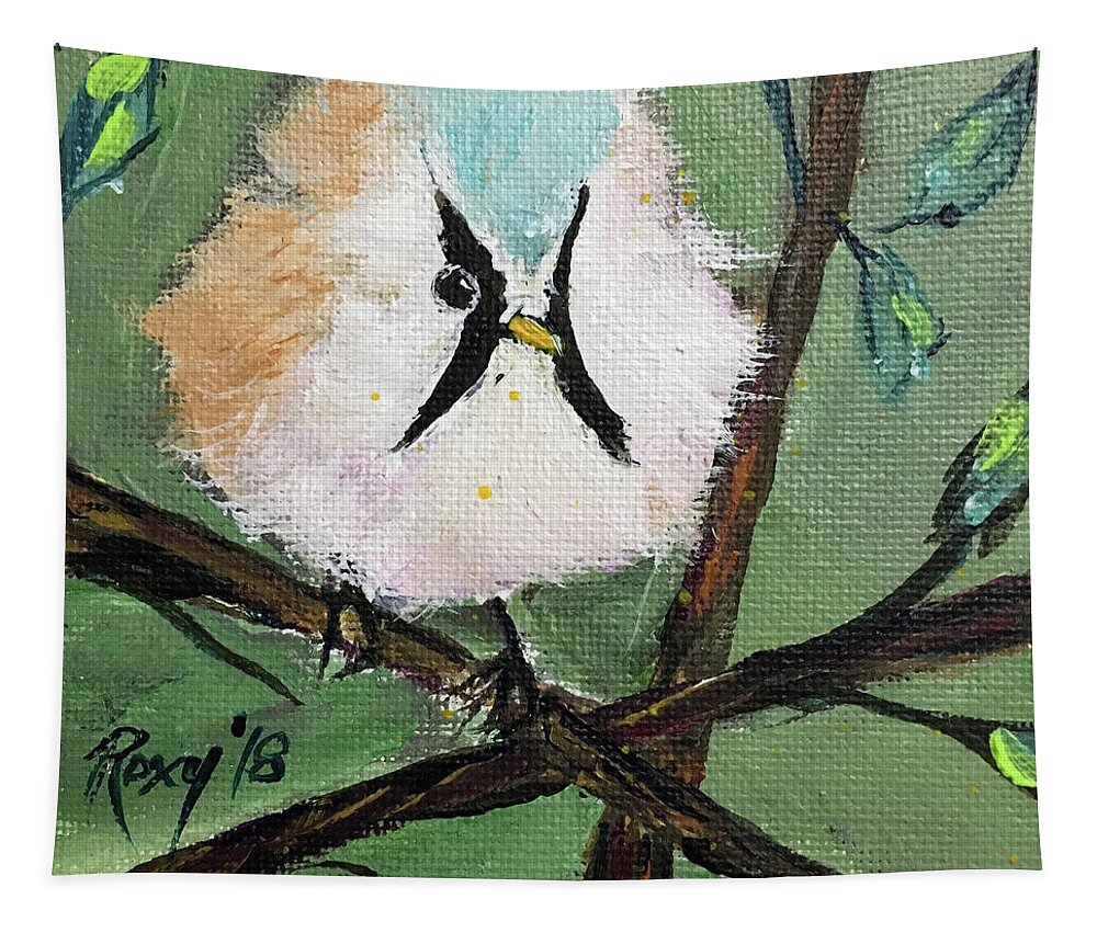 Bearded Tit Tapestry featuring the painting Bearded Tit by Roxy Rich