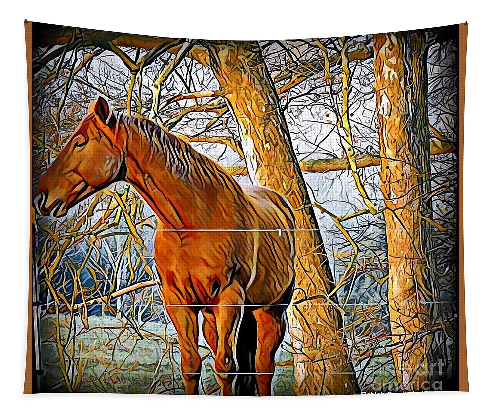 Horse Tapestry featuring the photograph Beautiful Dreamer by Rabiah Seminole