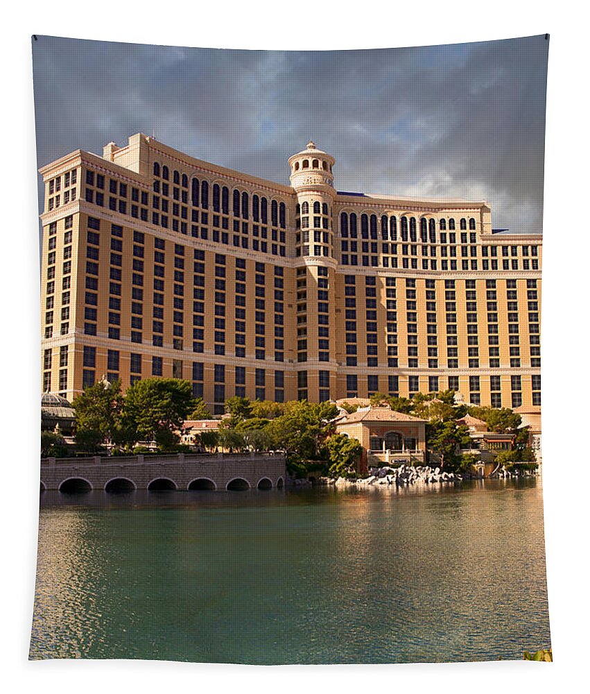 Bellagio Tapestry featuring the photograph Bellagio Hotel Vegas #1 by Chris Smith