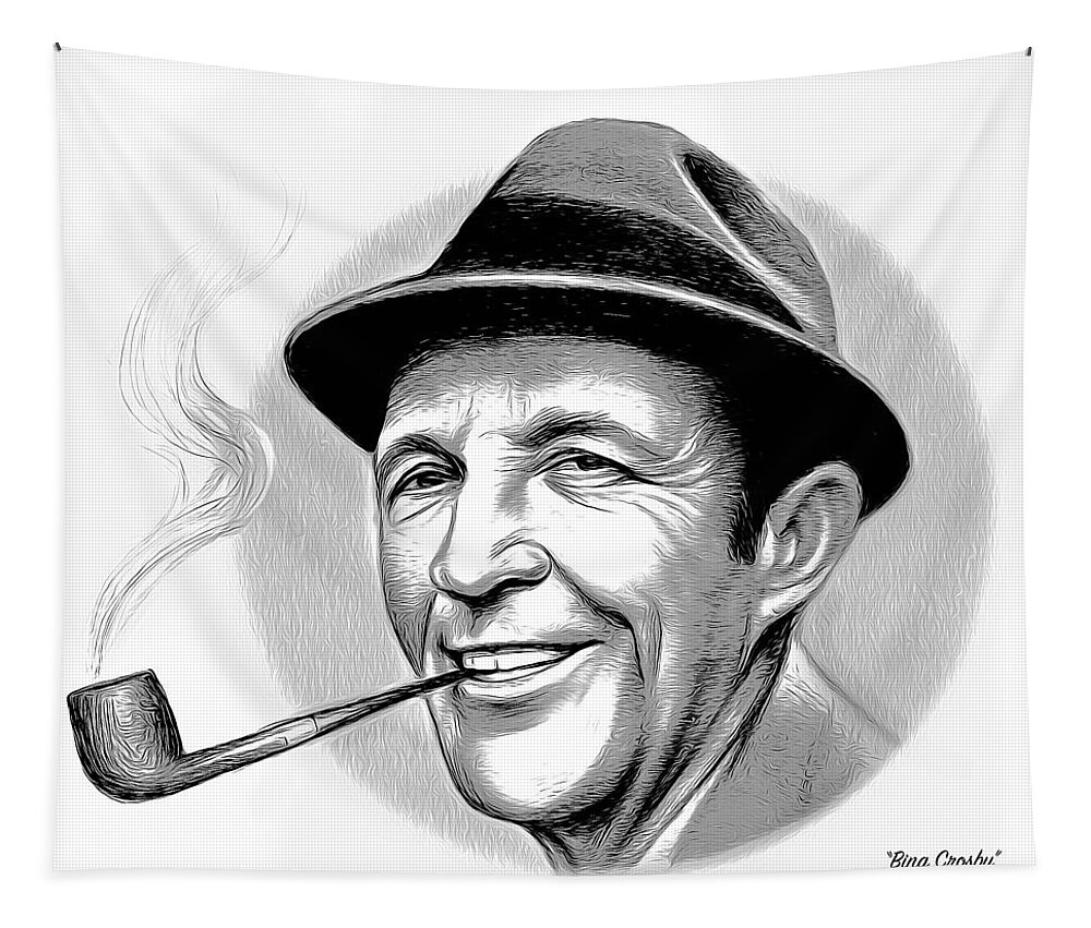 Bing Crosby Tapestry featuring the mixed media Bing #1 by Greg Joens