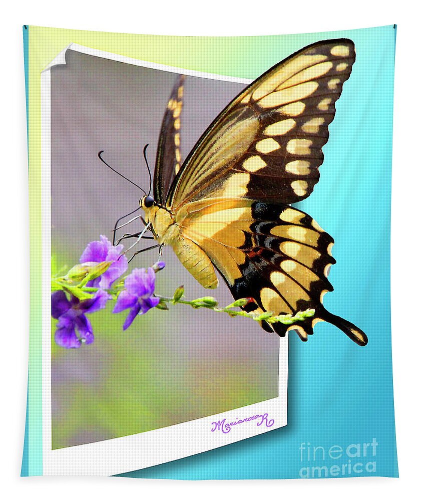 Nature Tapestry featuring the photograph Butterfly #1 by Mariarosa Rockefeller