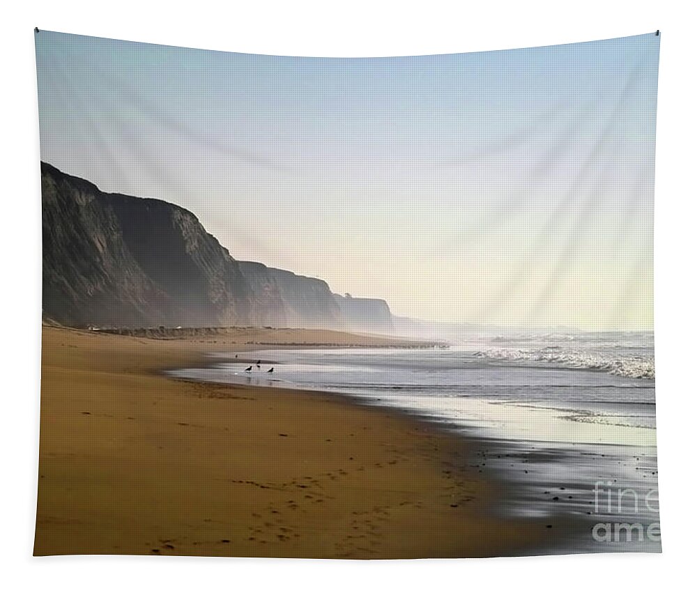 California Tapestry featuring the photograph California Shoreline #1 by Kimberly Blom-Roemer